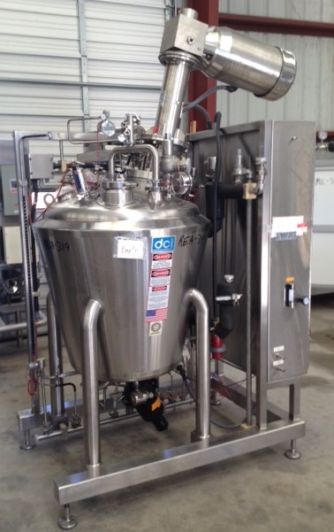 ***SOLD*** Used DCI 100 Gallon (370 L) Sanitary reactor. 316L Stainless Steel, Vertical. 36